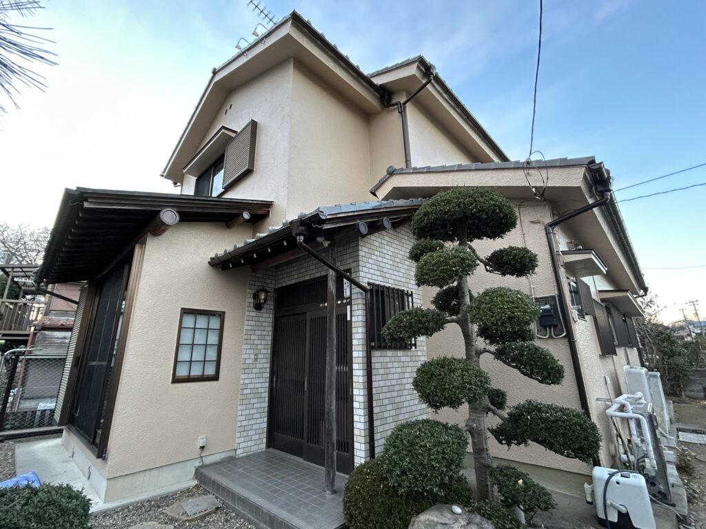 モルタル外壁塗装　ブロック塀塗装　福生市　