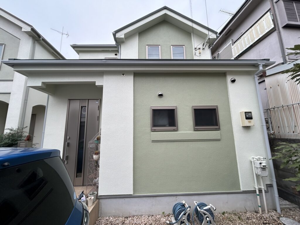 青梅市　モルタル外壁塗装　無機塗料　